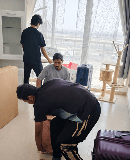 Happy customers using moving services in ras al khaimah